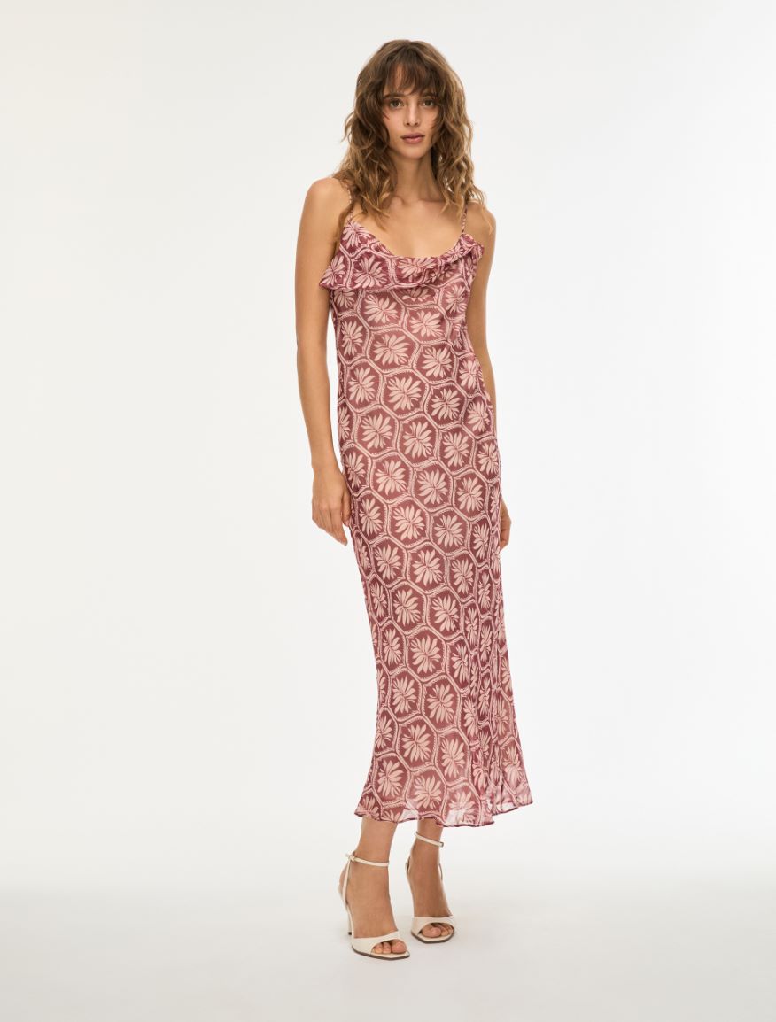 Silk-blend dress - BORDEAUX - Iblues - 4