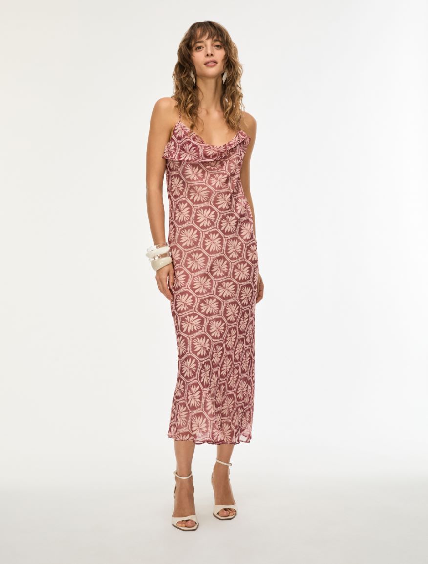 Silk-blend dress - BORDEAUX - Iblues