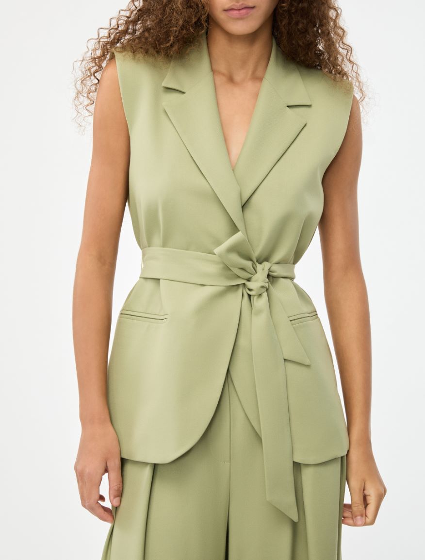 Sleeveless blazer - OPAL GREEN - Iblues - 3