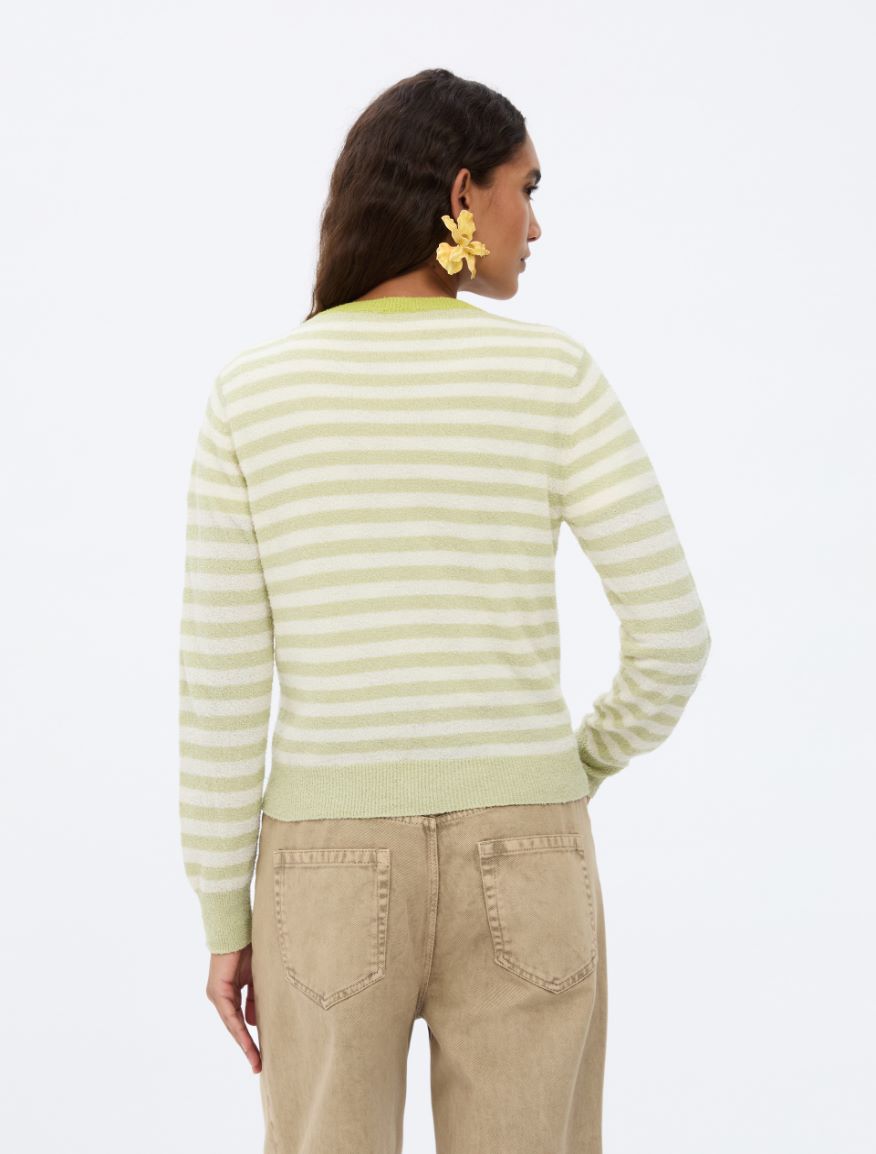 Striped cardigan - SAGE - Iblues - 2