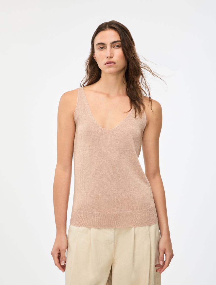 Silk-blend top - PINK - Iblues