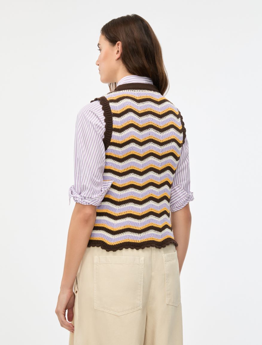 Crochet-knit sweater - ECRU - Iblues - 2