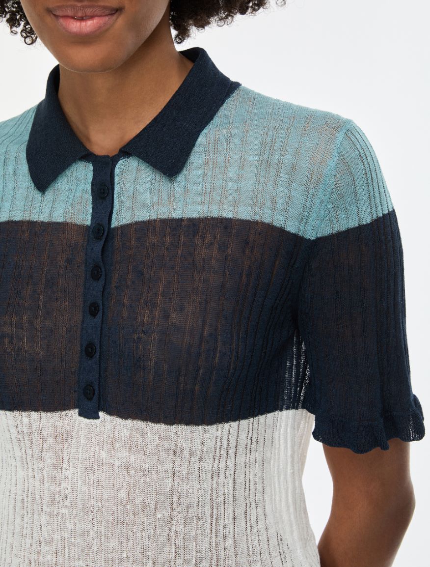 Slim-fit polo shirt - NAVY - Iblues - 3