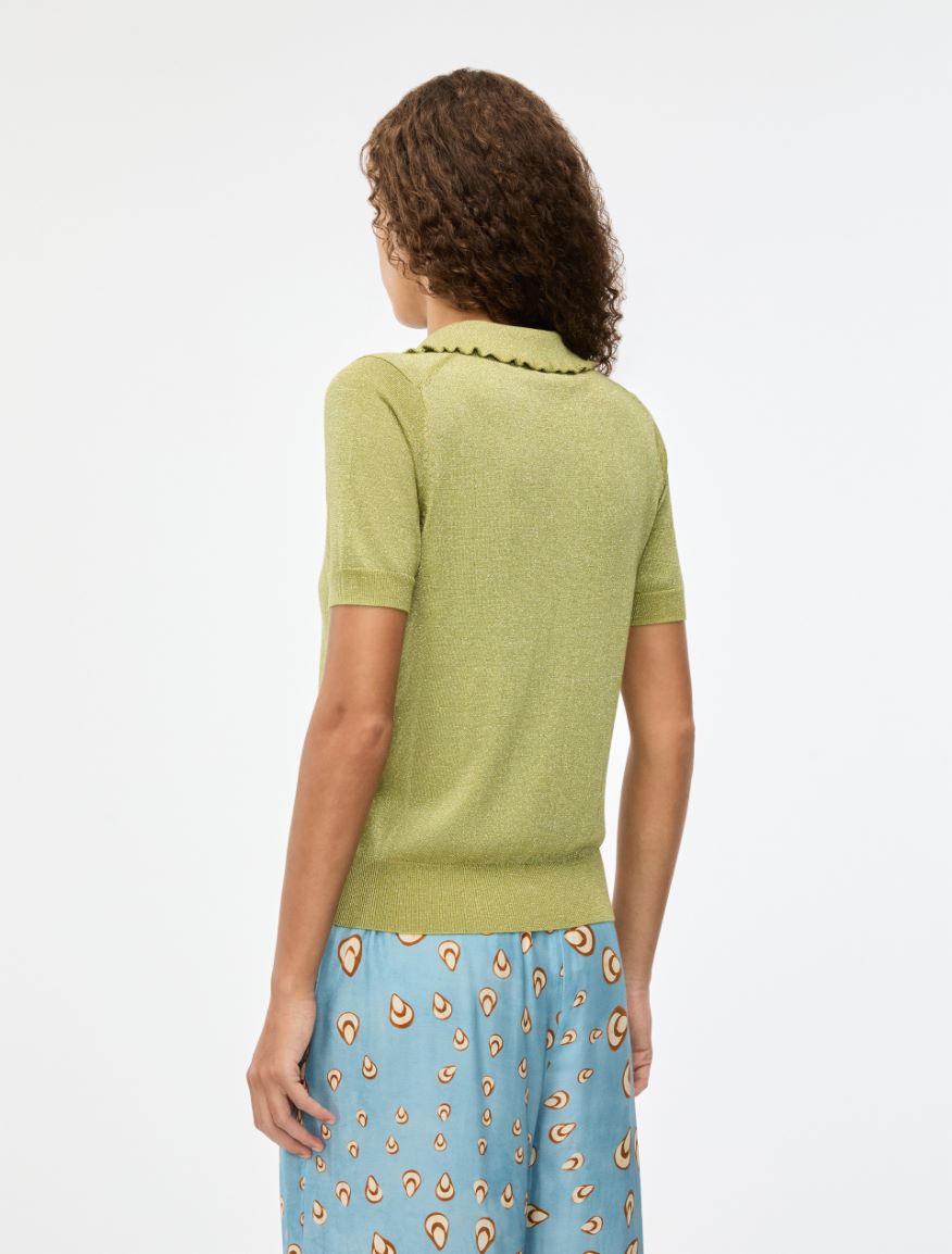 T-shirt in lurex - VERDE - Iblues - 2