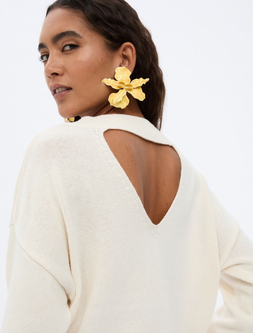 Oversized sweater - CREAM - Iblues - 3