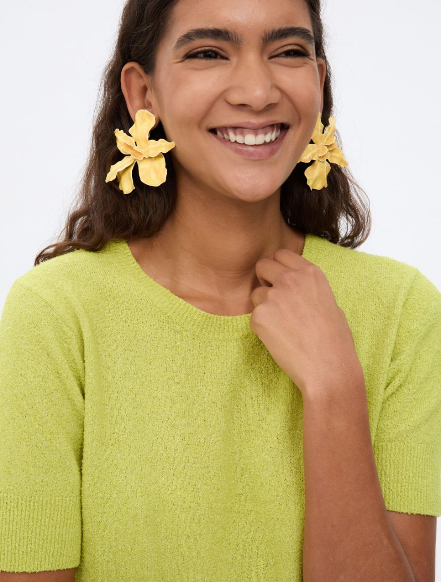 Semi-fitted sweater - LIME - Iblues - 3