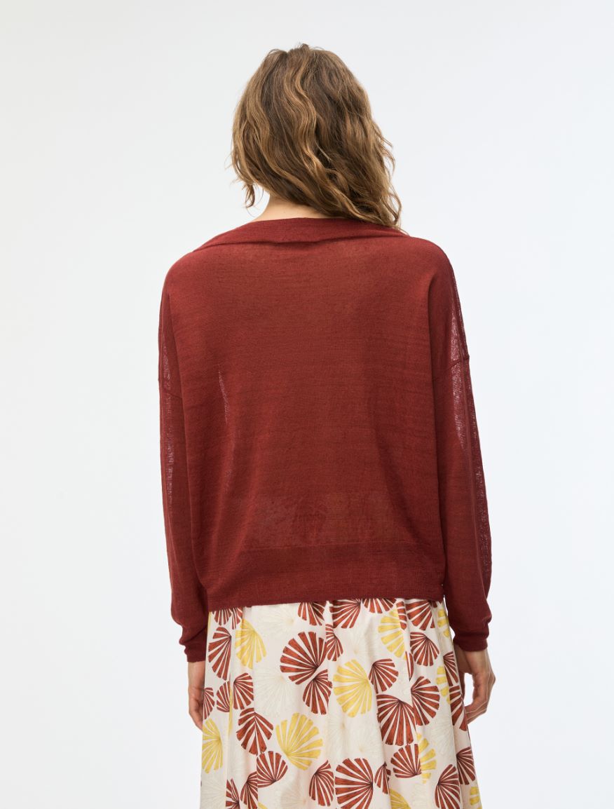 Egg-shaped sweater - BORDEAUX - Iblues - 2