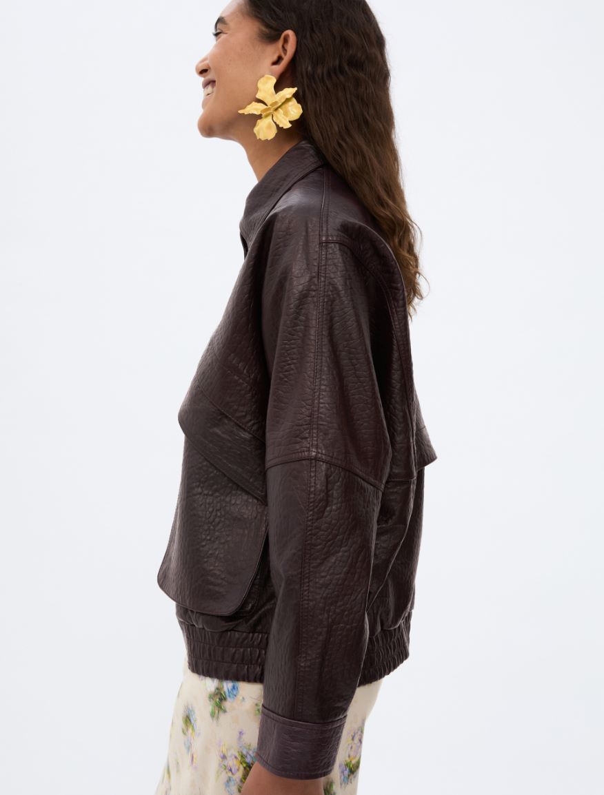 Leather jacket - DARK BROWN - Iblues - 3