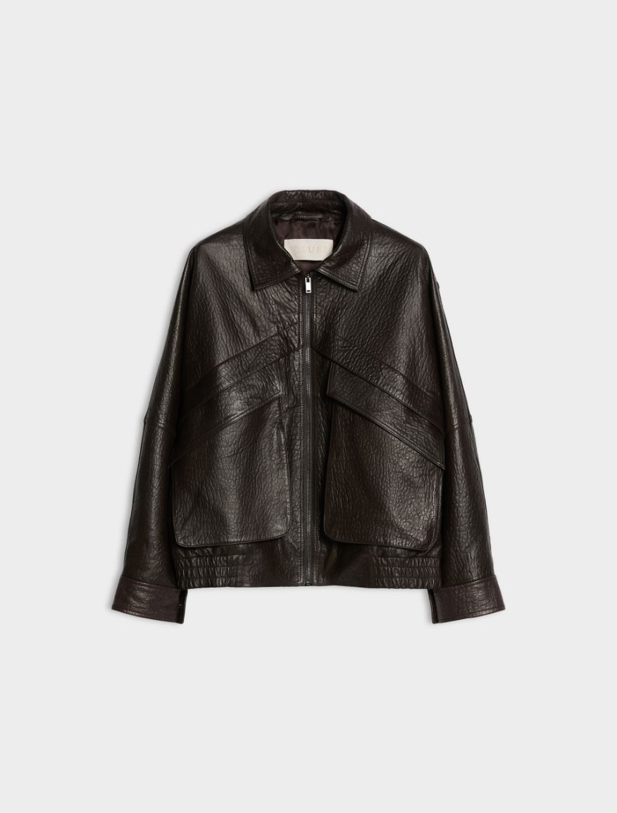 Leather jacket - DARK BROWN - Iblues - 5