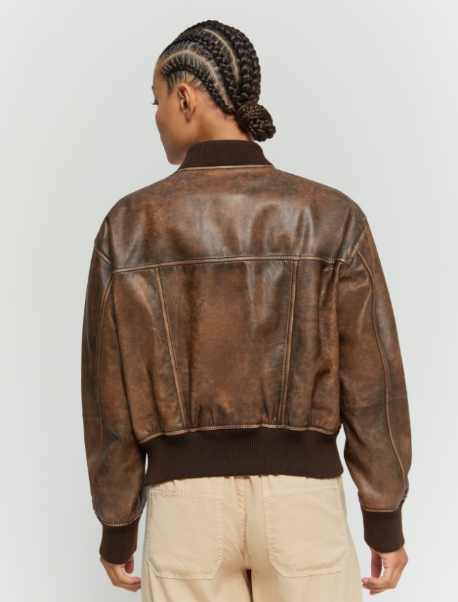 Leather bomber jacket - 