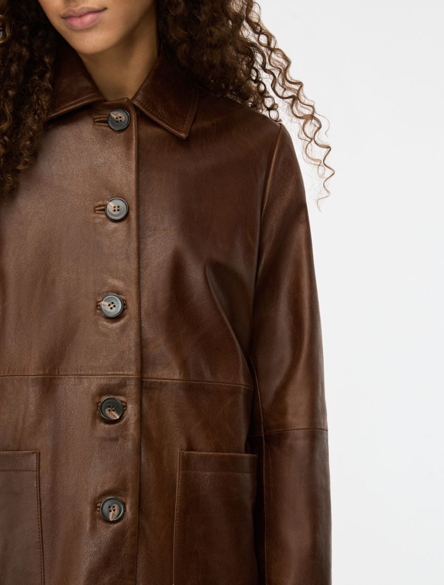 Giacca in pelle - MARRONE - Iblues - 3