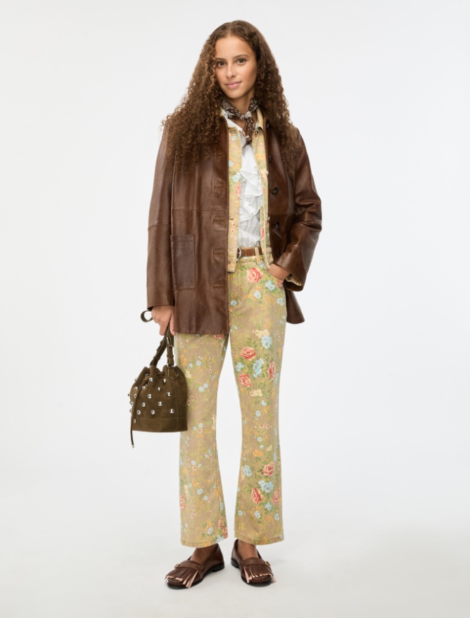 Giacca in pelle - MARRONE