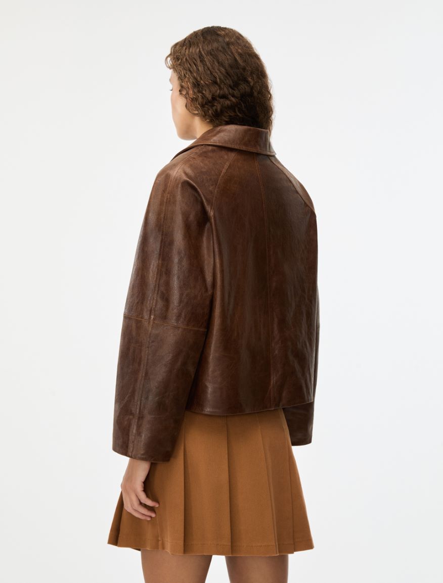 Leather jacket - BROWN - Iblues - 2