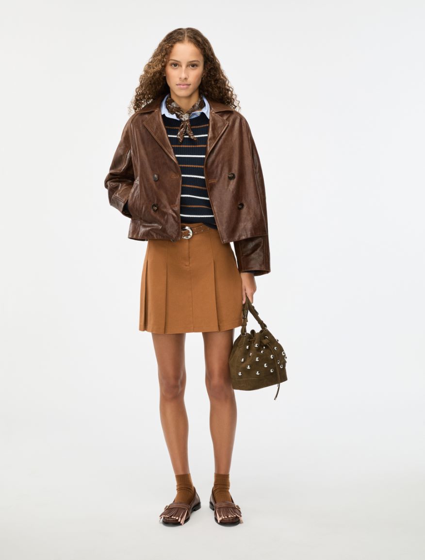 Leather jacket - BROWN - Iblues - 4