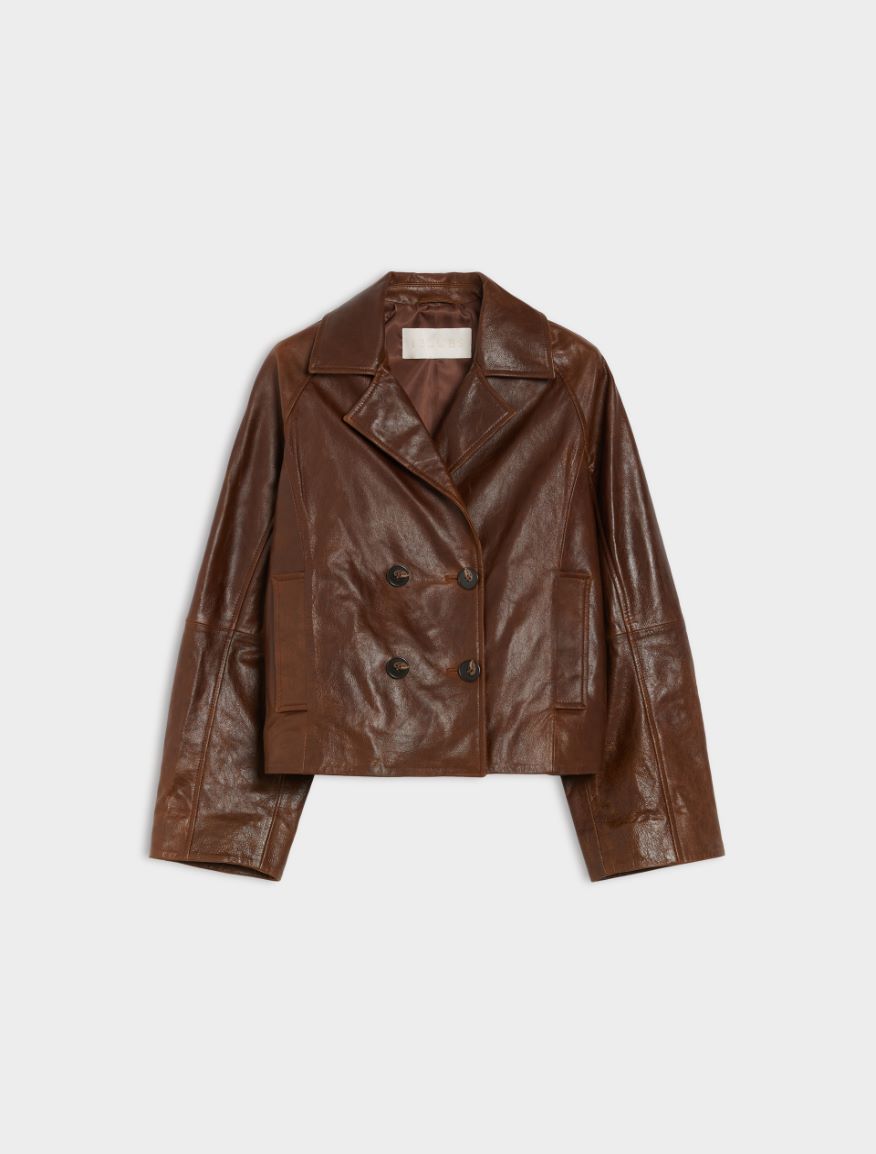 Leather jacket - BROWN - Iblues - 5