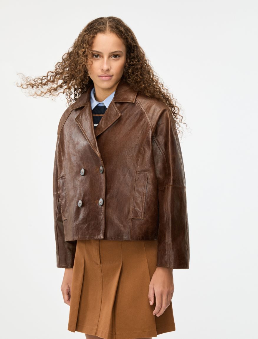 Leather jacket - BROWN - Iblues