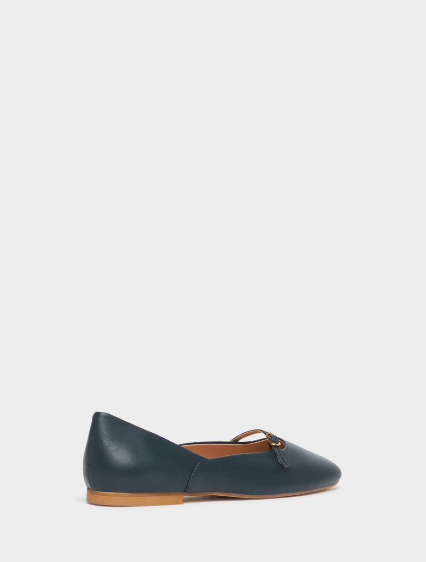 Leather ballerinas - NAVY - Iblues - 3