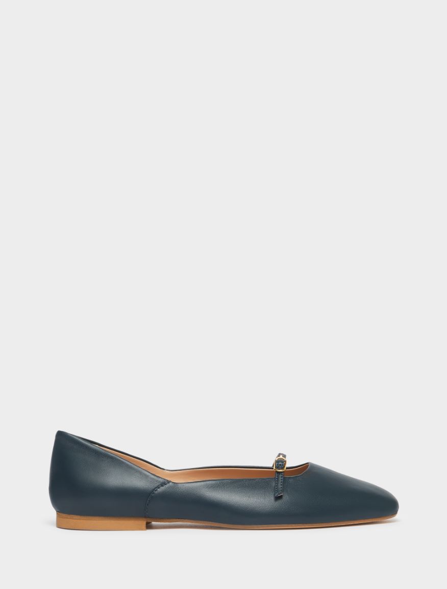 Leather ballerinas - NAVY - Iblues