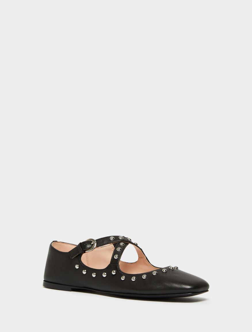Studded ballet flats - BLACK - Iblues - 2