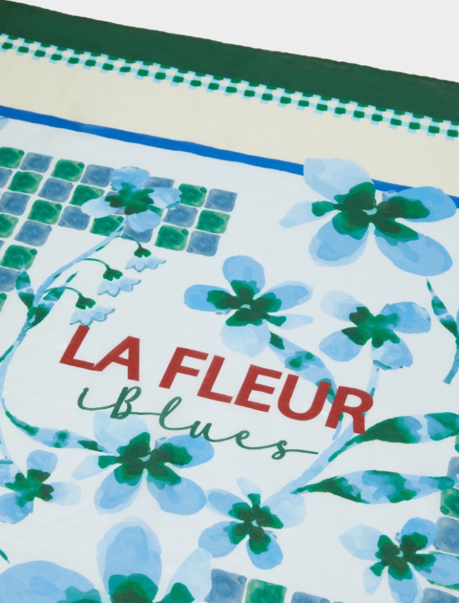 Silk-blend scarf - LIGHT BLUE