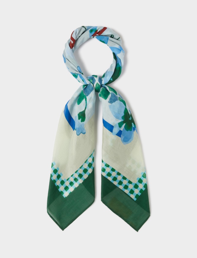 Silk-blend scarf - LIGHT BLUE