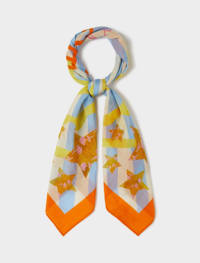 Silk-blend scarf - LIGHT BLUE - Iblues
