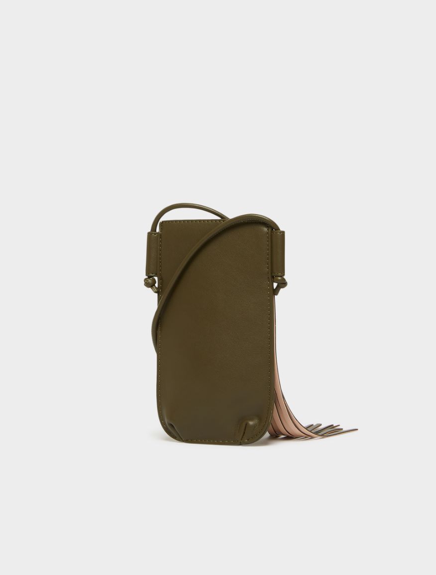 Fringed phone holder - KAKI - Iblues - 2