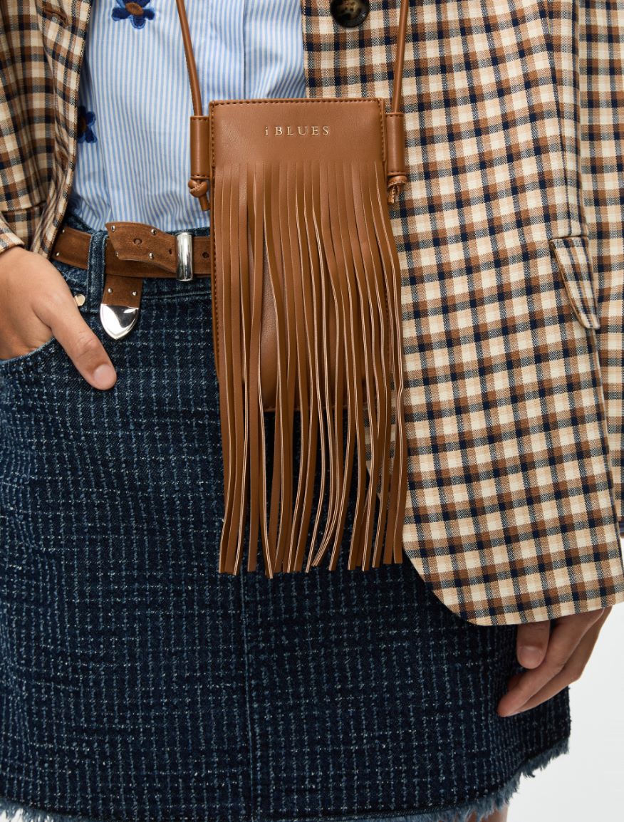 Fringed phone holder - TOBACCO - Iblues - 4