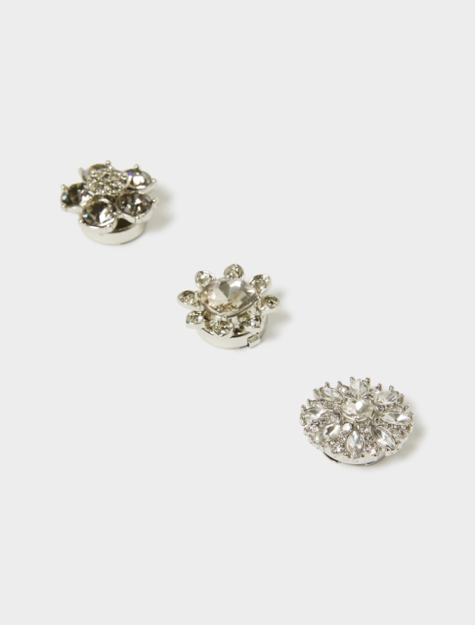 Set of bejewelled button covers - 