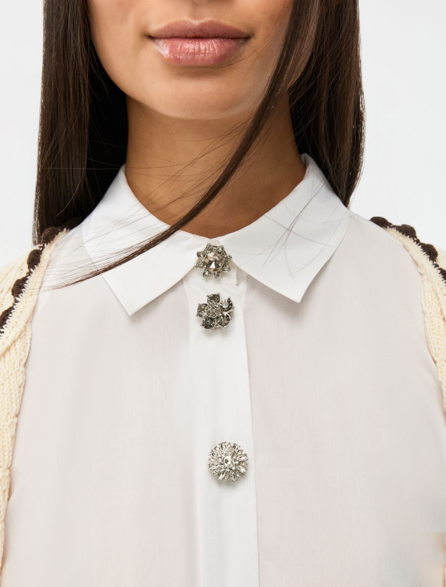 Set of bejewelled button covers - CRYSTAL - Iblues - 3