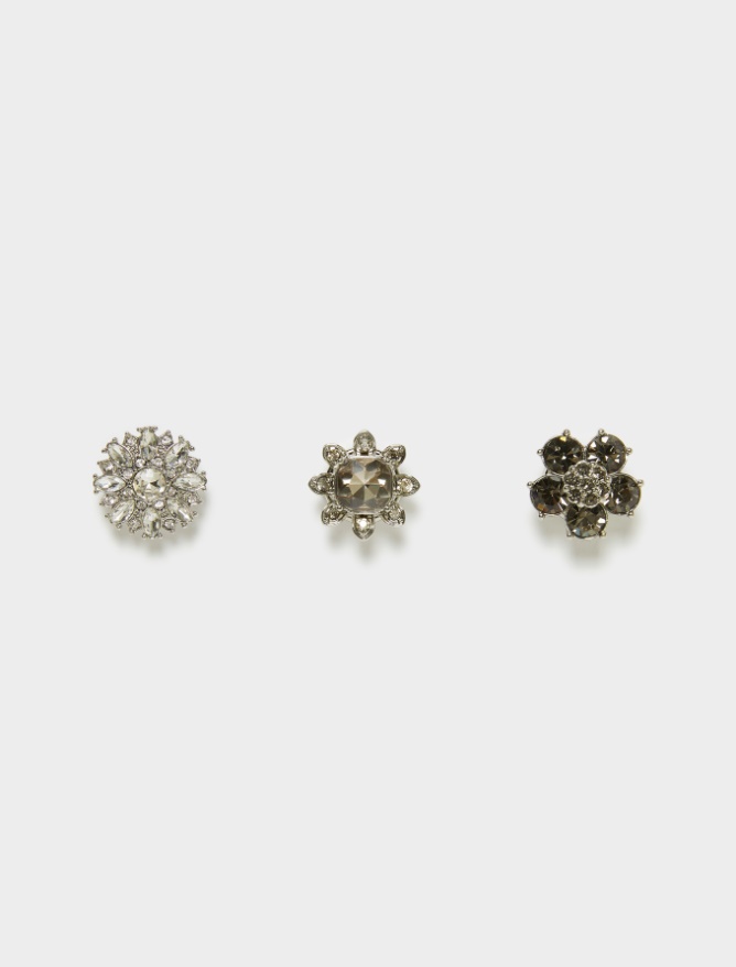 Set of bejewelled button covers - 