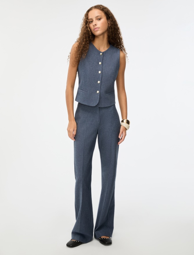 Jacquard trousers - NAVY