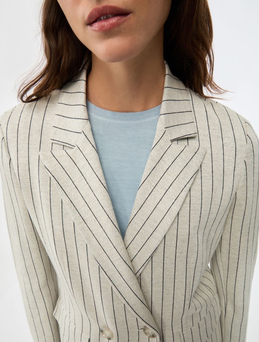 Double-breasted blazer - IVORY - Iblues - 3