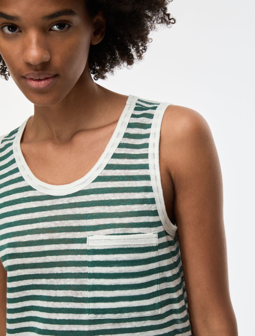 Linen top - GREEN - Iblues - 3