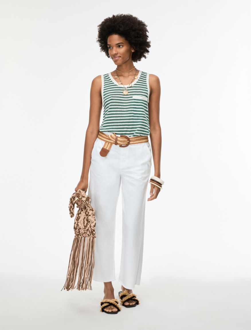 Linen top - GREEN - Iblues - 4