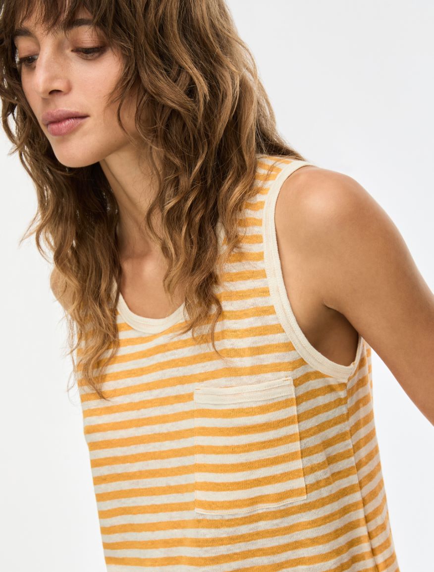 Linen top - ORANGE - Iblues - 3