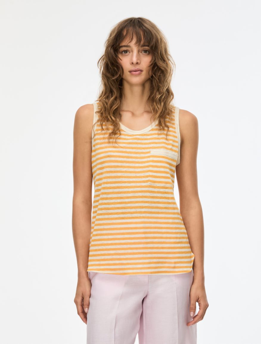 Linen top - ORANGE - Iblues