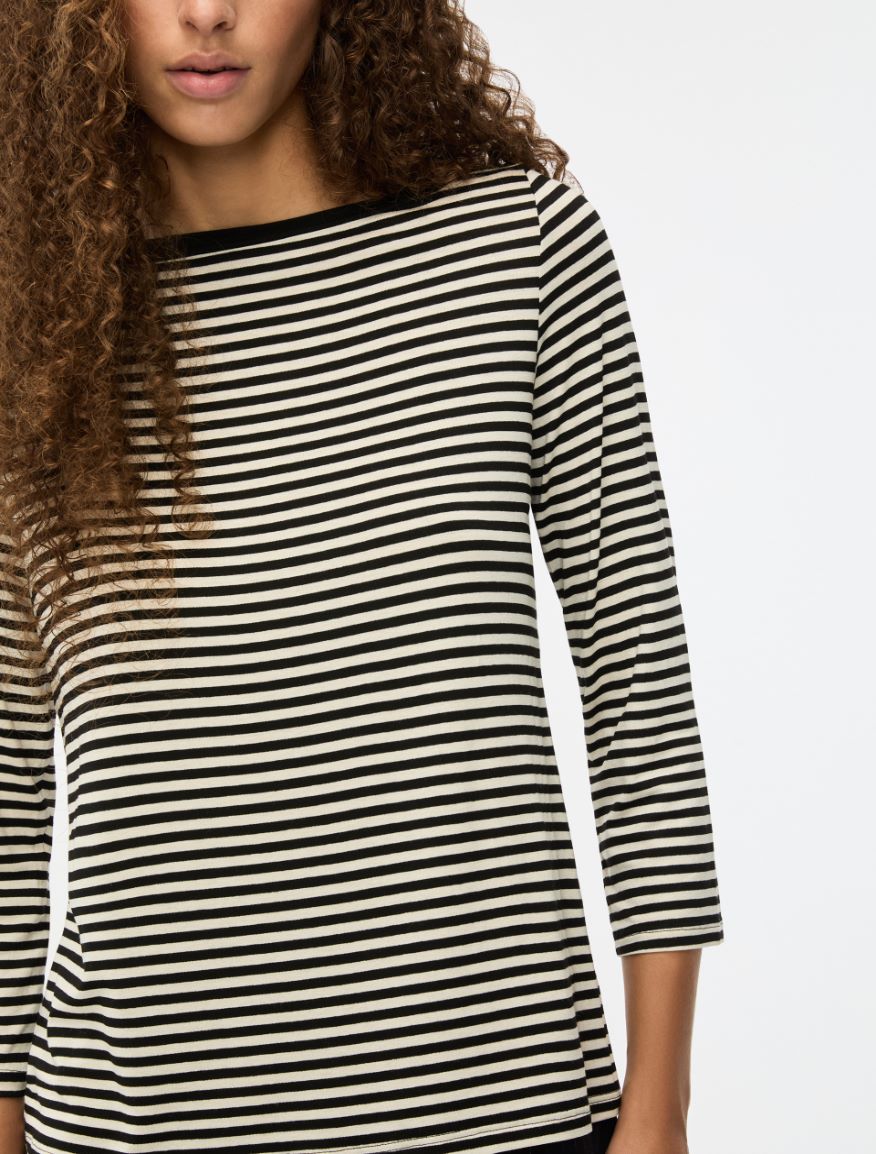 Boat-neck T-shirt - BLACK - Iblues - 3