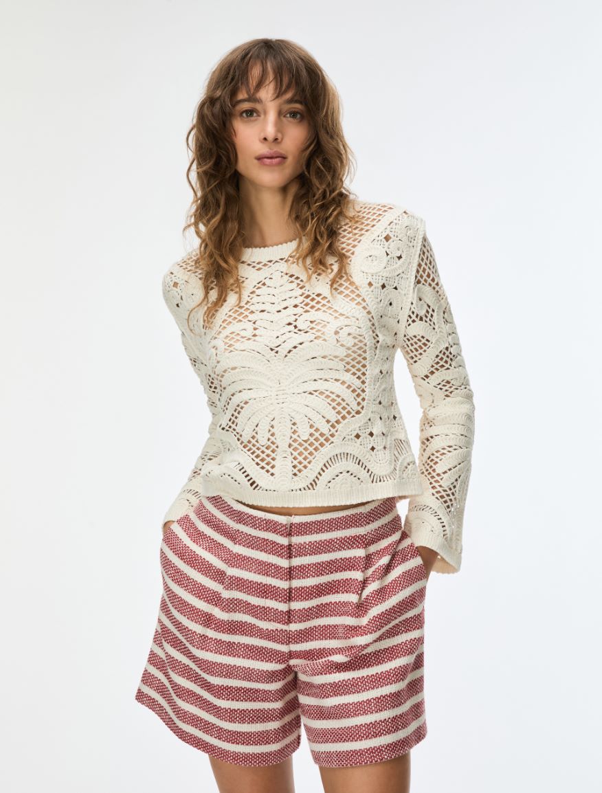 Embroidered sweater - WOOL WHITE - Iblues