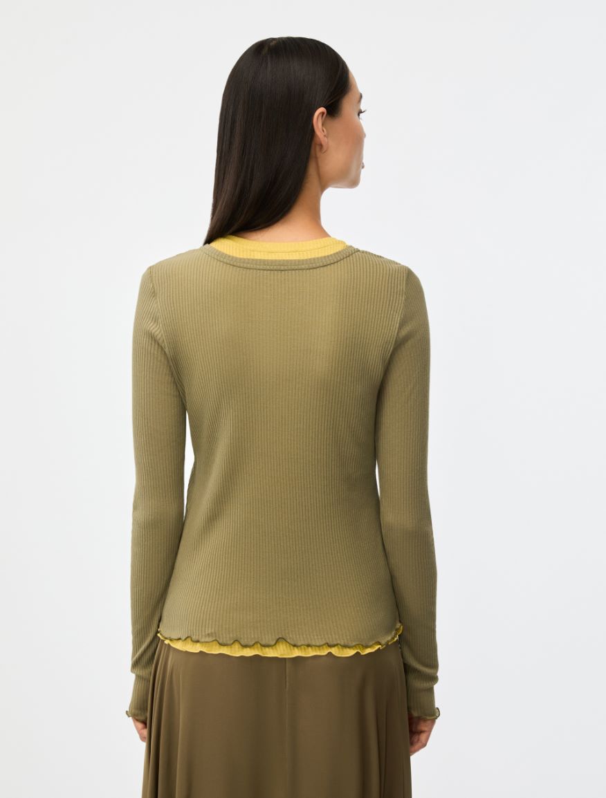 Layered-look T-shirt - OLIVE - Iblues - 2