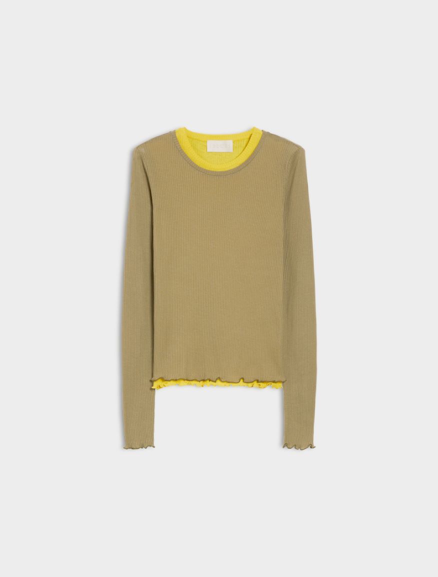 Layered-look T-shirt - OLIVE - Iblues - 5