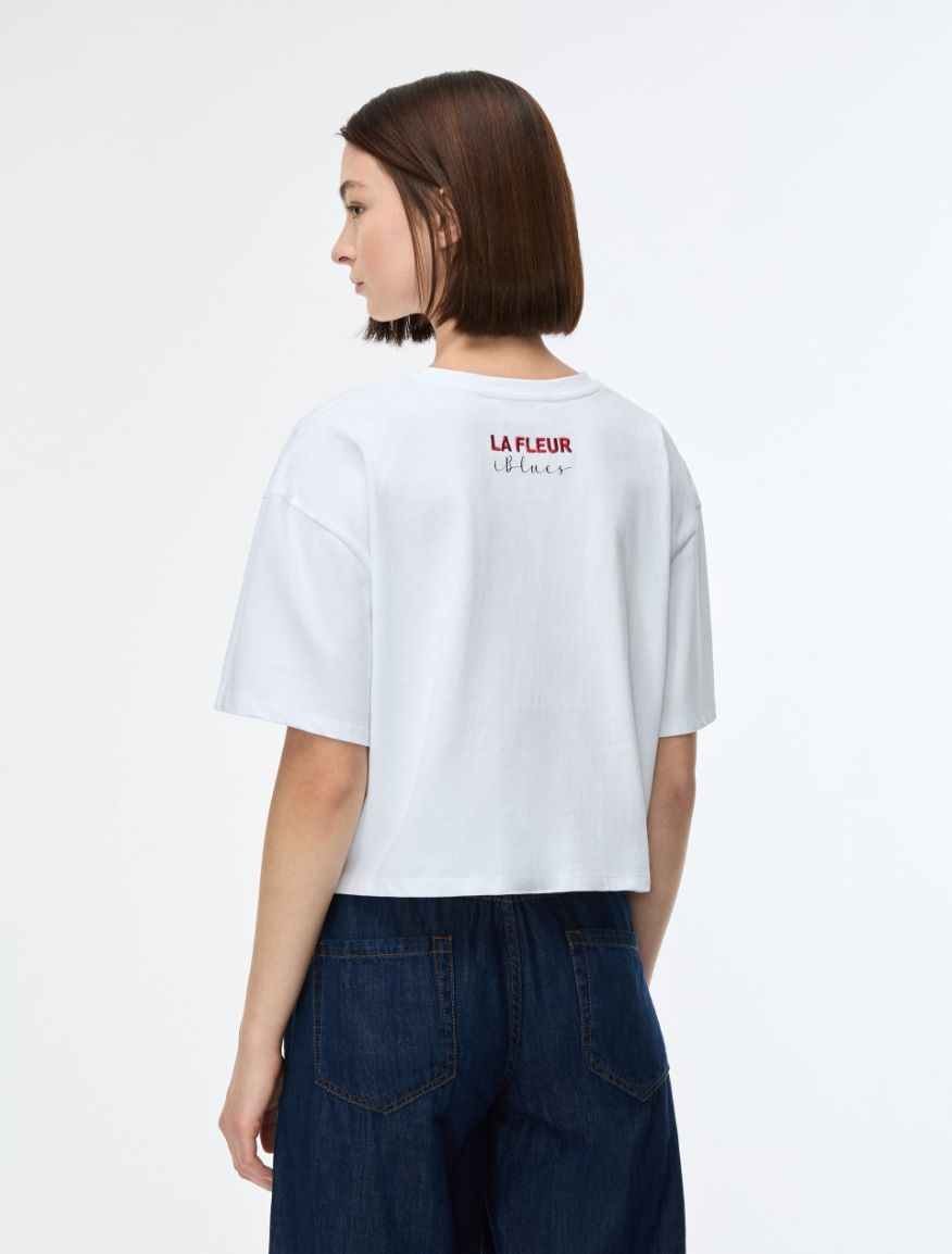 Cropped T-shirt - WHITE - Iblues - 2