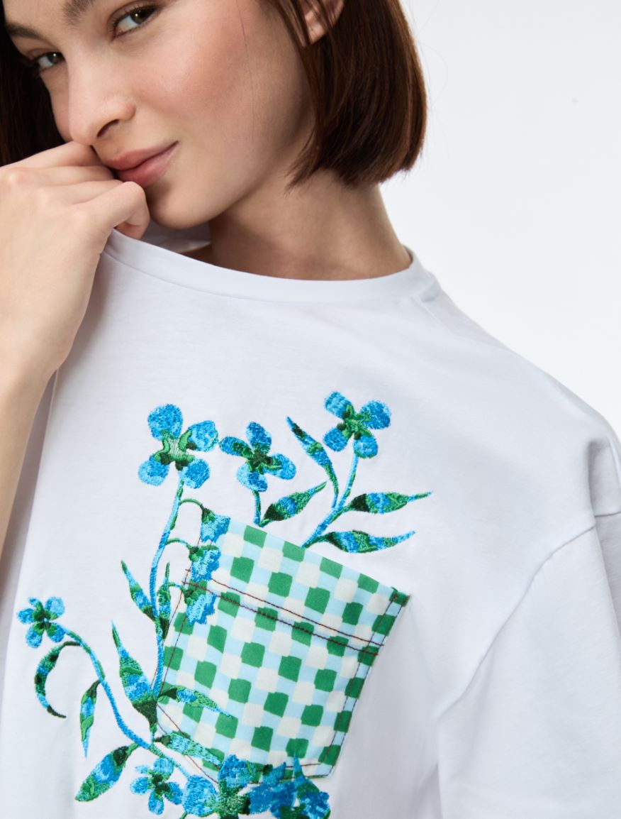 Cropped T-shirt - WHITE - Iblues