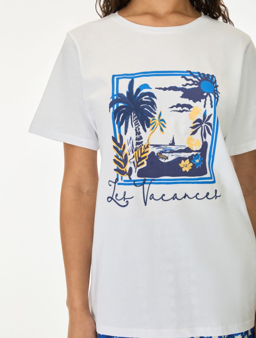 Embroidered T-shirt - WHITE - Iblues - 3
