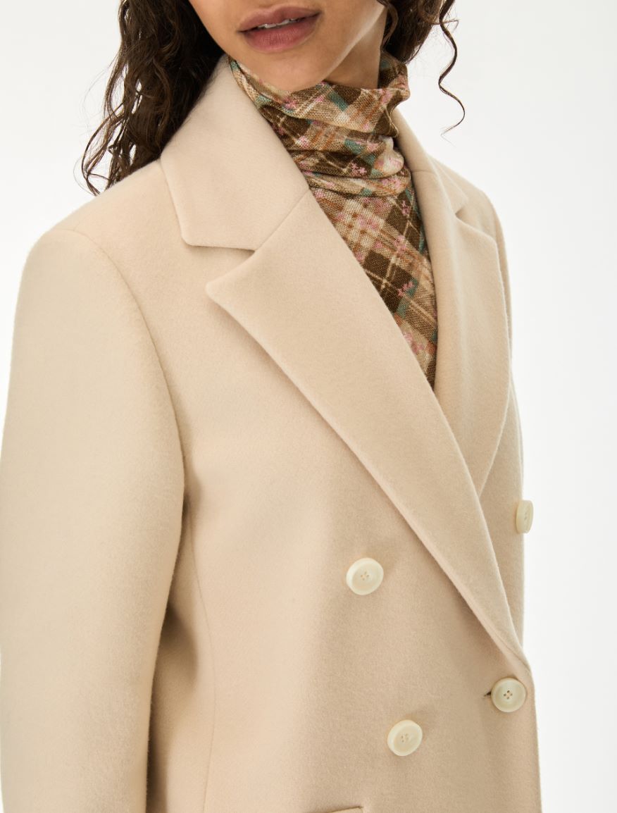 Double-breasted coat - IVORY - iBlues - 3