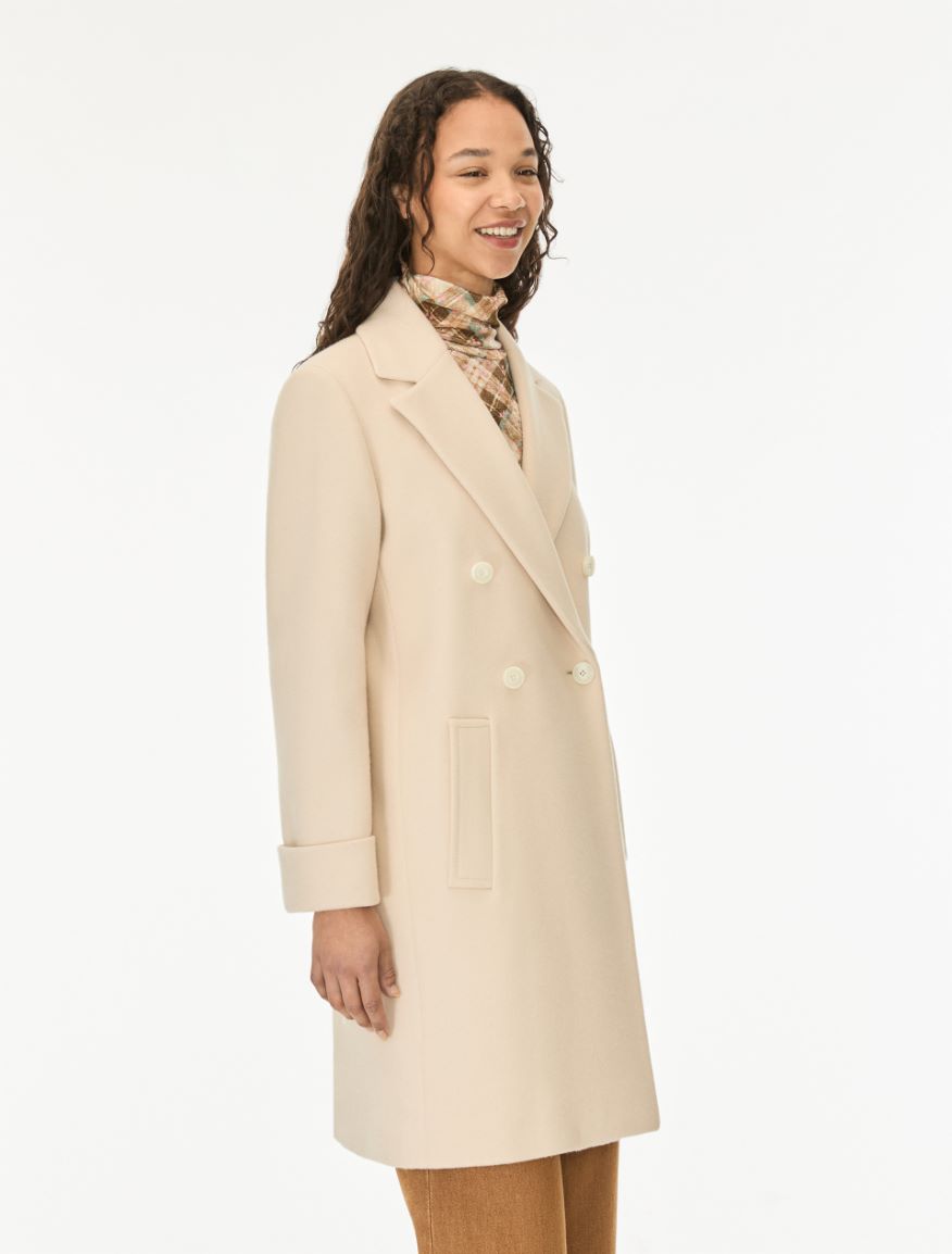 Double-breasted coat - IVORY - iBlues - 4