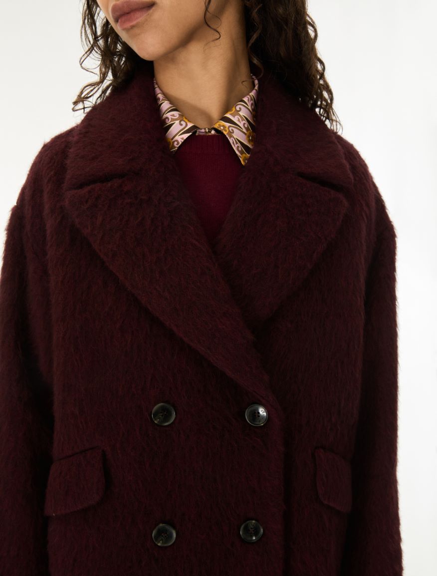 Wool-blend cloth coat - BORDEAUX - iBlues - 3