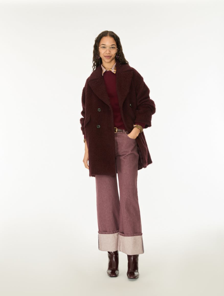 Wool-blend cloth coat - BORDEAUX - iBlues - 4