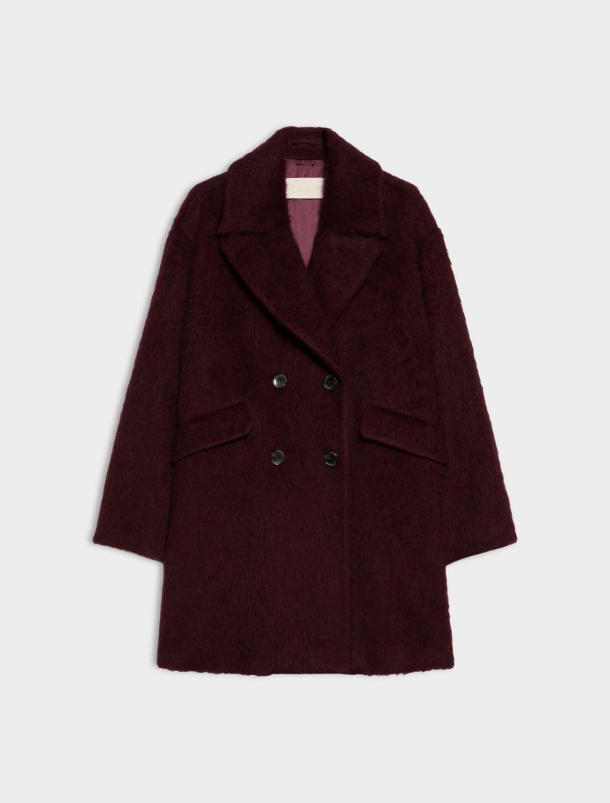 Wool-blend cloth coat - BORDEAUX - iBlues - 5