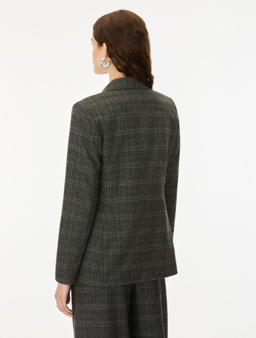Flannel blazer - DARK GREY - iBlues - 2